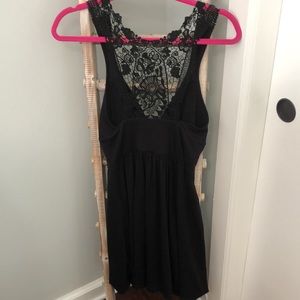 NWOT Lux lace racer back black dress